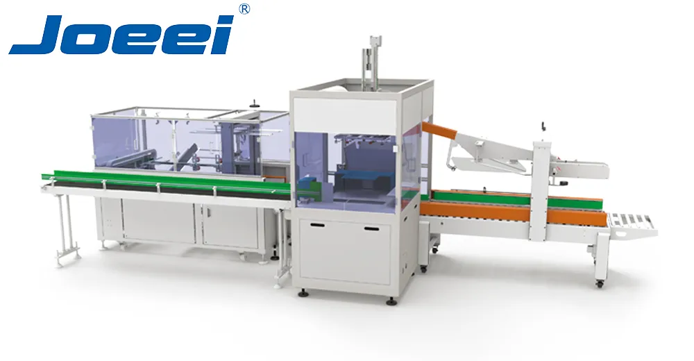 ZY-CP400 high-speed automatic top-load box packing machine, case packaging machine production line render