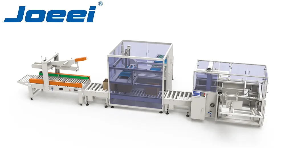 ZY-PP400 pick and place case packaging machine, automatic box packing machine with vacuum pick and place loading for bagged products