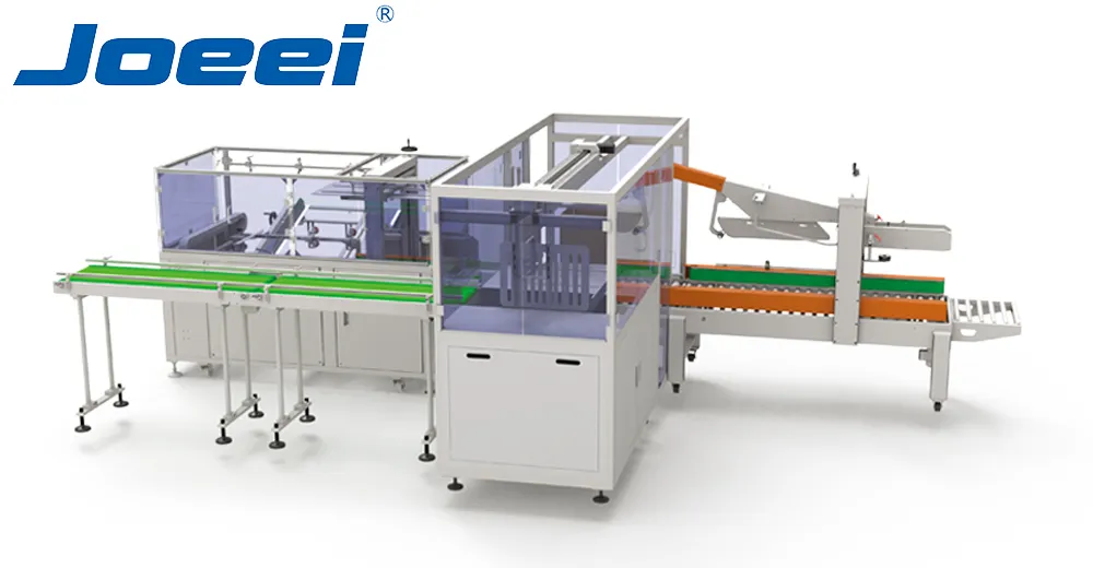 ZY-SL550 soft bag box packing machine, side load box packing machine with pre-testing and side push loading for flexible pouches